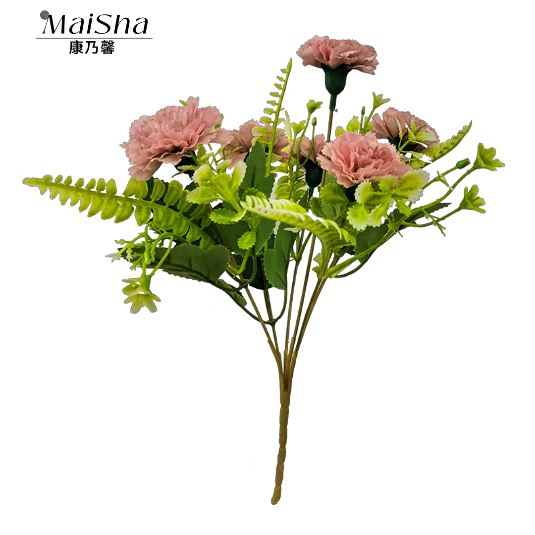 Pink carnation artificial bouquets, flower branches, wedding background flowers, sacrificial items, decorative floral artworks