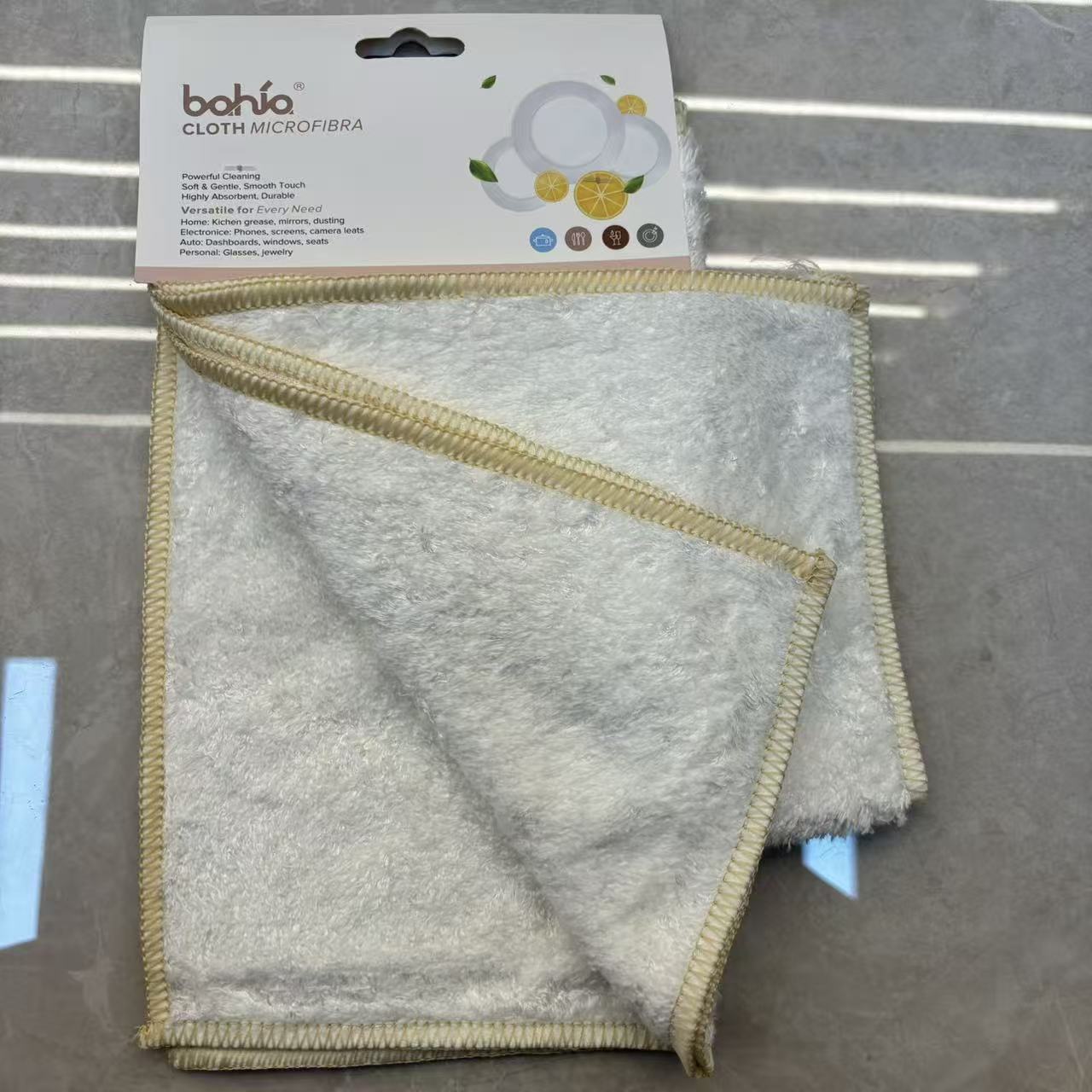 Three pieces of 27*30cm double-layer design, long-haired absorbent and oil-removing dishcloths and countertop cleaning cloths details Picture