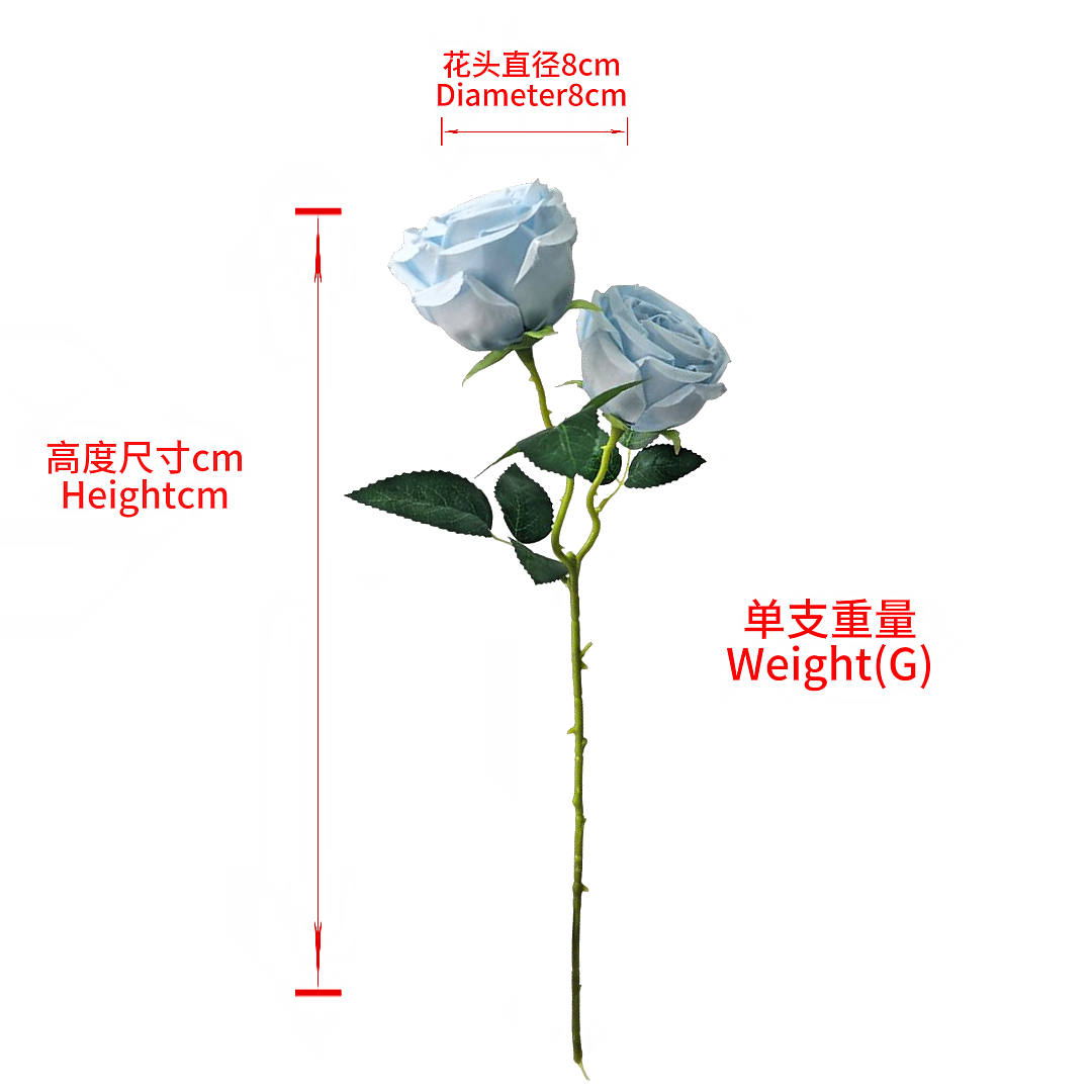 Blue rose, Empress Dowager, two-end realistic flower arrangement, artificial plant wall, waterfall, wedding decoration, artificial flower art details Picture