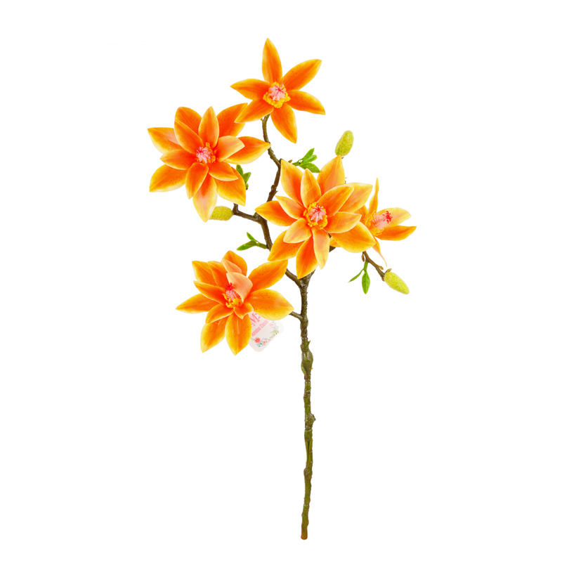 Single-stem double-layer orchid table artificial flower arrangement, high-end decorative item for living room dining table, photo and photography artificial flower detail image 4