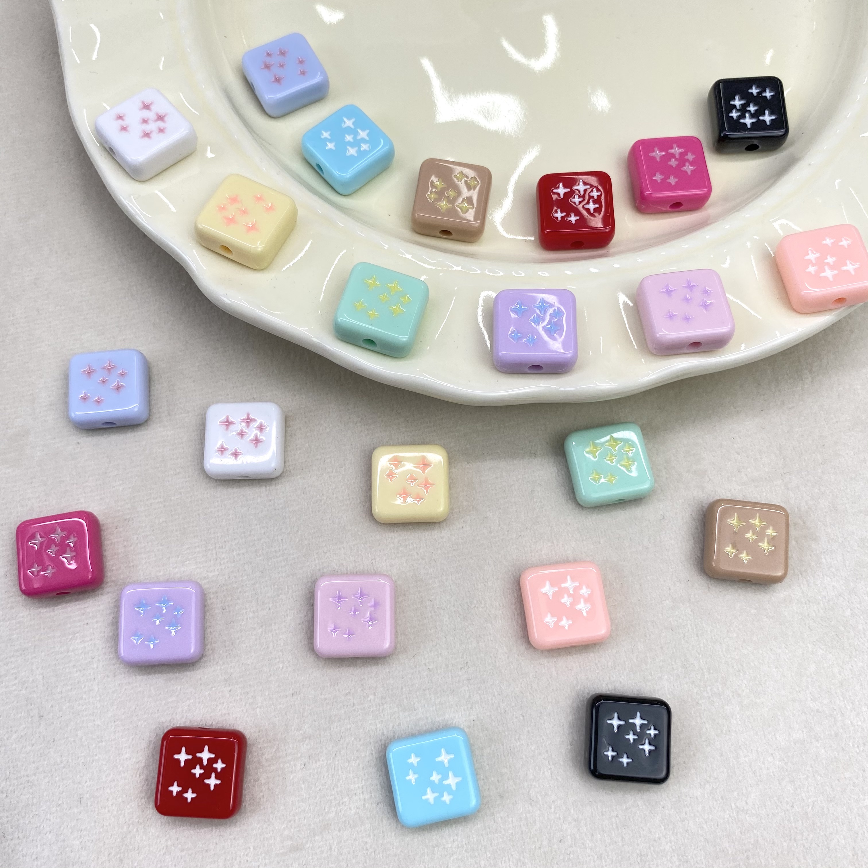 Acrylic oil-dripping star square diy/ mobile phone chain, bag pendant, accessory and jewelry source manufacturer supplies wholesale details Picture