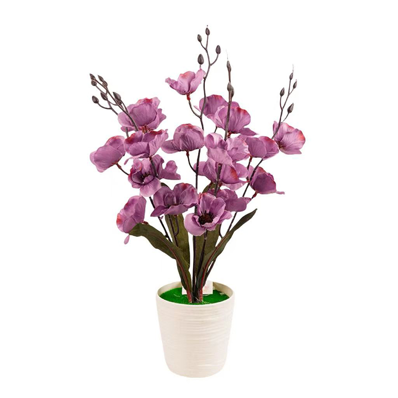 Plum blossom artificial flower potted plant decoration, artificial flower with flowerpot, wedding dress, hotel decoration, living room, bedroom, dining table small decoration Specification image