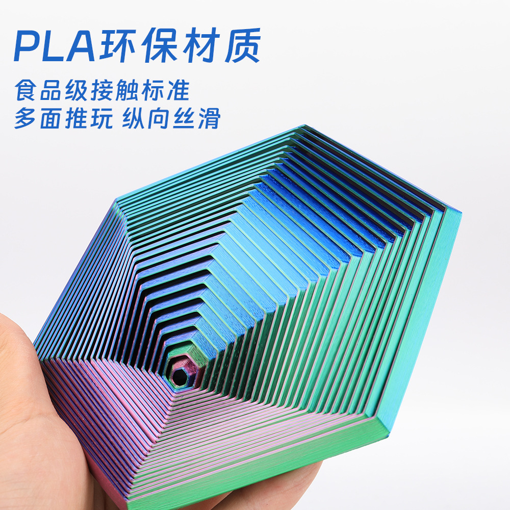 The cross-border 3D printed Fractal Fidget Hexagon toy is a stress-relieving gadget that can relieve irritability in hexagons details Picture