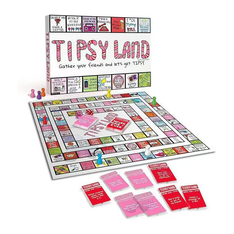 跨境创意 Tipsy Land Party Board Game派对棋盘游戏有趣饮酒游戏