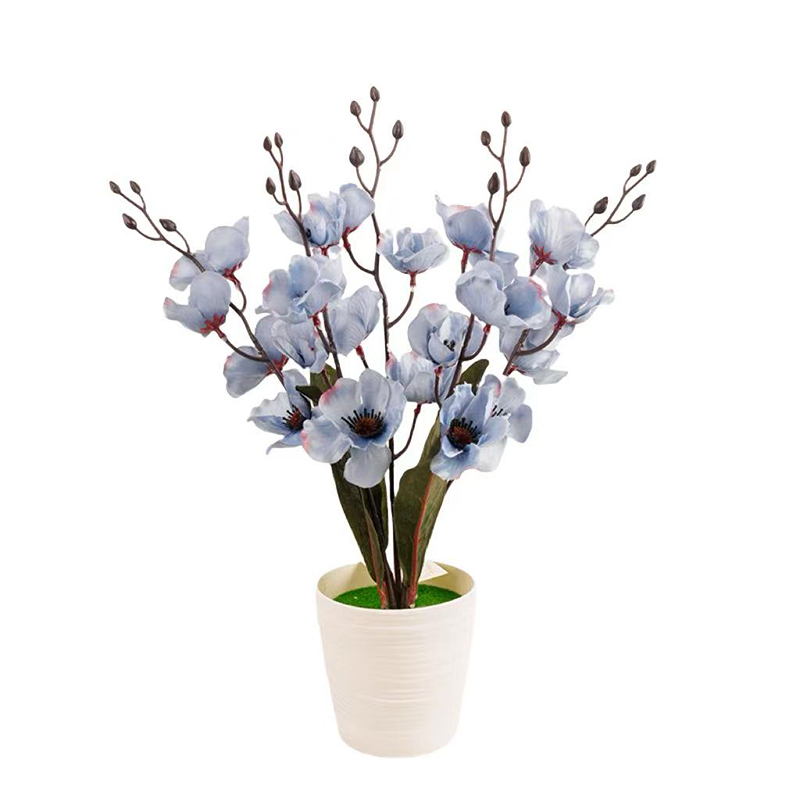 Plum blossom artificial flower potted plant decoration, artificial flower with flowerpot, wedding dress, hotel decoration, living room, bedroom, dining table small decoration detail image 4
