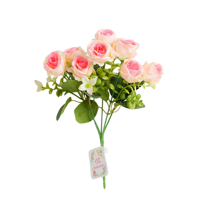 5-pronged mini rose bouquets, wedding hotel decoration, flower arrangement, home decoration, artificial flowers, waterfall artificial flowers, wedding artificial plant walls Item Picture