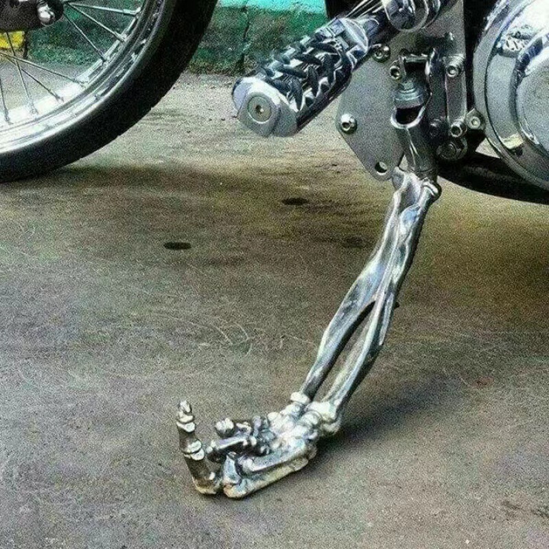 跨境新款创意金属摩托车支架 Motorcycle kickstands搞怪竖中指