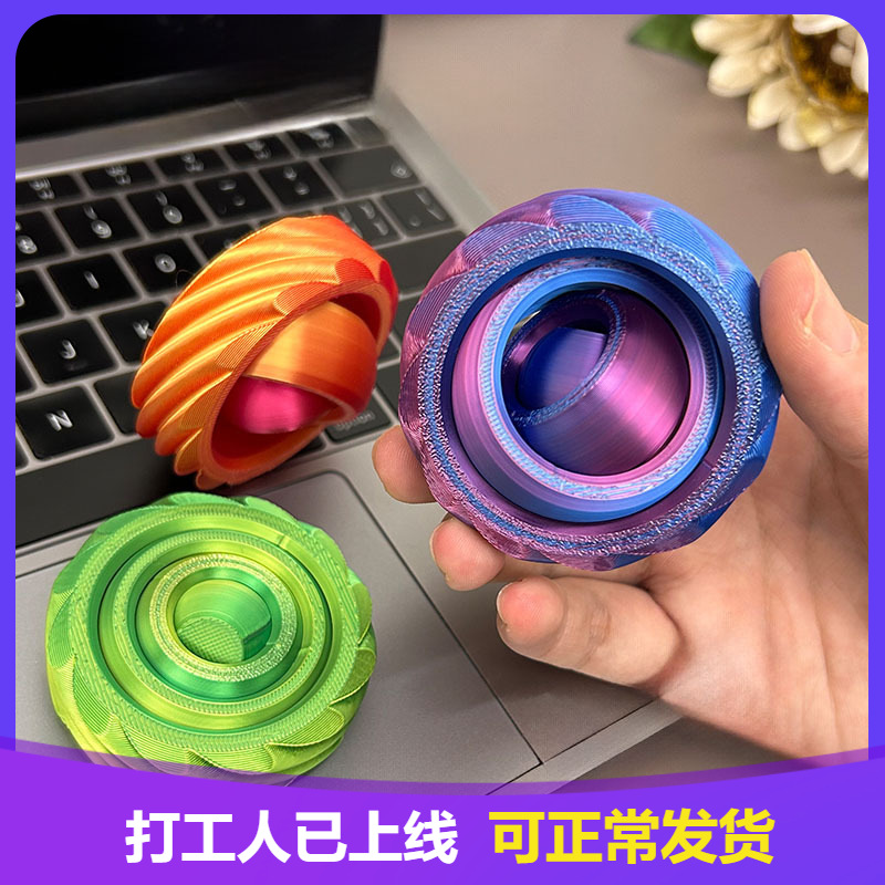 3d process printed rotating gyroscope, a stress-relieving 3D toy for children and students, a must-play tool for adults, and an educational tool