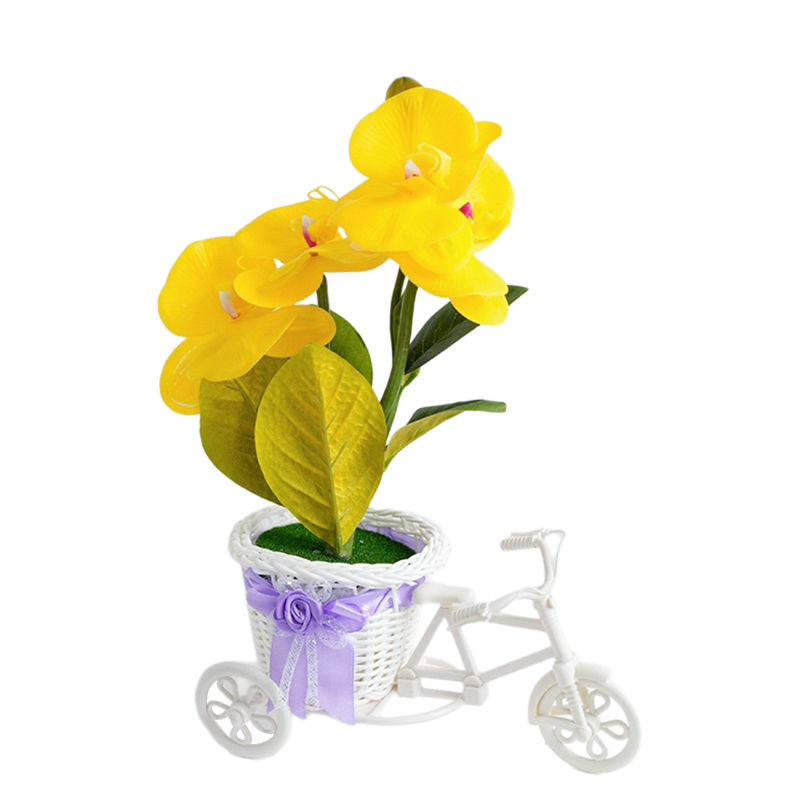 Triciclo orquídeas phalaenopsis simulación de flores falsas carrozas macetas dormitorio sala de estar macetas gabinete de vino mesa mesa de café arte floral decoración pendulo flores detail image 9