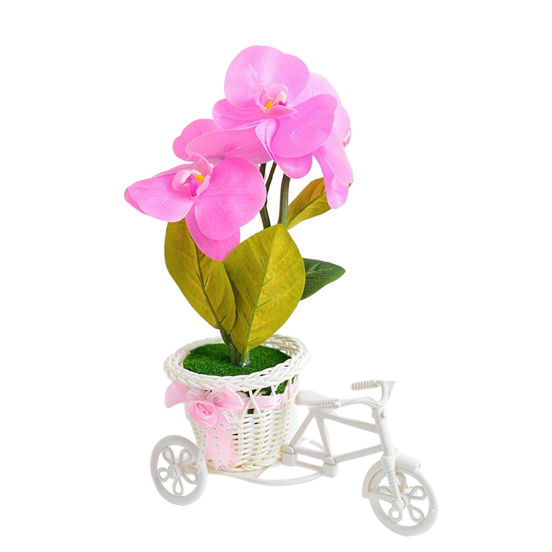 Triciclo orquídeas phalaenopsis simulación de flores falsas carrozas macetas dormitorio sala de estar macetas gabinete de vino mesa mesa de café arte floral decoración pendulo flores detail image 3