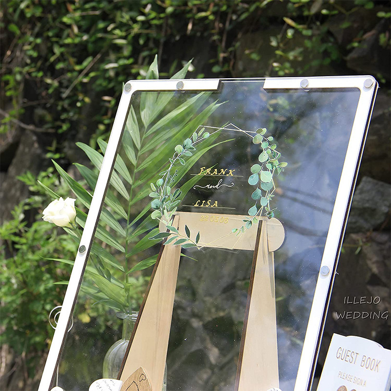 Cross-border wedding sign-in board, acrylic transparent message box, wedding love sign-in, graduation signature, photo album board details Picture