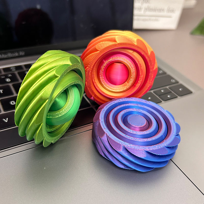 3d process printed rotating gyroscope, a stress-relieving 3D toy for children and students, a must-play tool for adults, and an educational tool details Picture