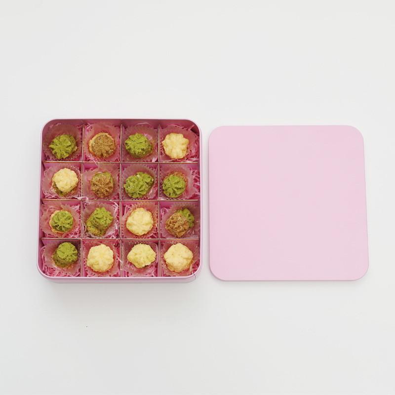 方形马口铁盒中秋冰皮奶黄月饼包装盒子4粒装曲奇饼干礼品盒