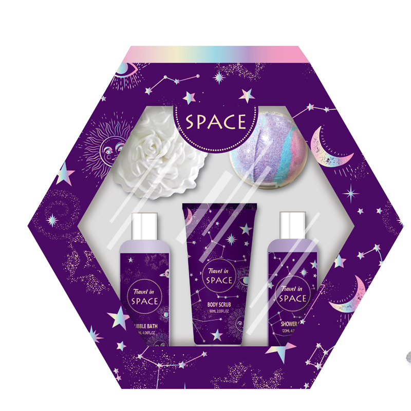 Dreamy Dreamy Orchid Purple Starry Sky Theme Gift Box set Body Lotion Body Scrub Body Wash Star Explosion Combination Set Gift Good Product Manufacturer Wholesale Price Body Care bath set Specification image