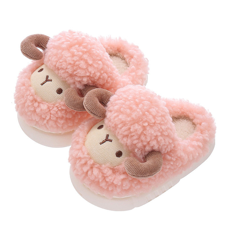 冬季儿童棉拖鞋男女童保暖加绒防滑中小童可爱宝宝居家毛毛棉拖鞋详情图5