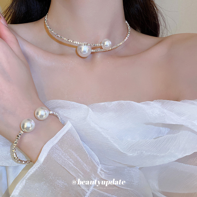 碎银几两珍珠开口项圈夏季网红新款个性choker项链气质项饰批发图