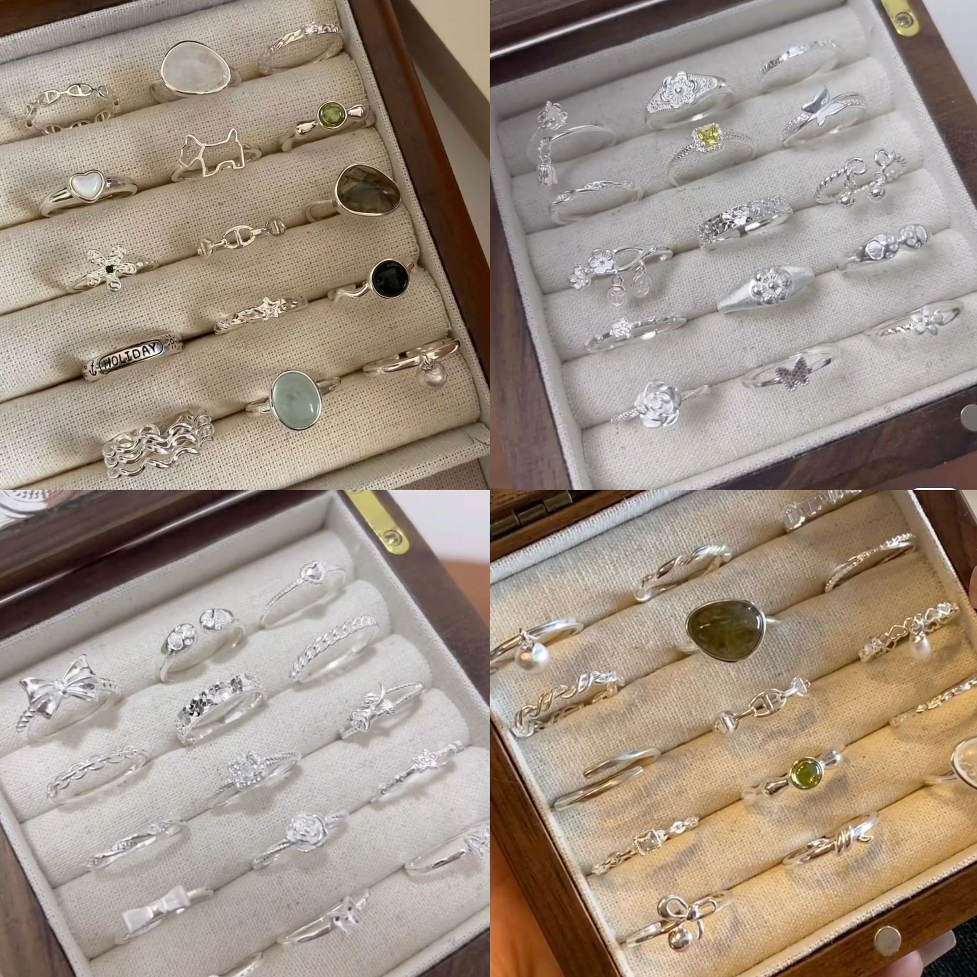 银色金属镂空波浪几何开口戒指潮流设计指环跨境简约高级感手饰女