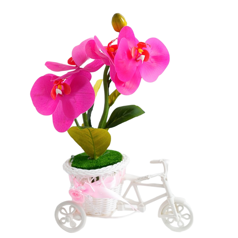 Triciclo orquídeas phalaenopsis simulación de flores falsas carrozas macetas dormitorio sala de estar macetas gabinete de vino mesa mesa de café arte floral decoración pendulo flores detail image 5