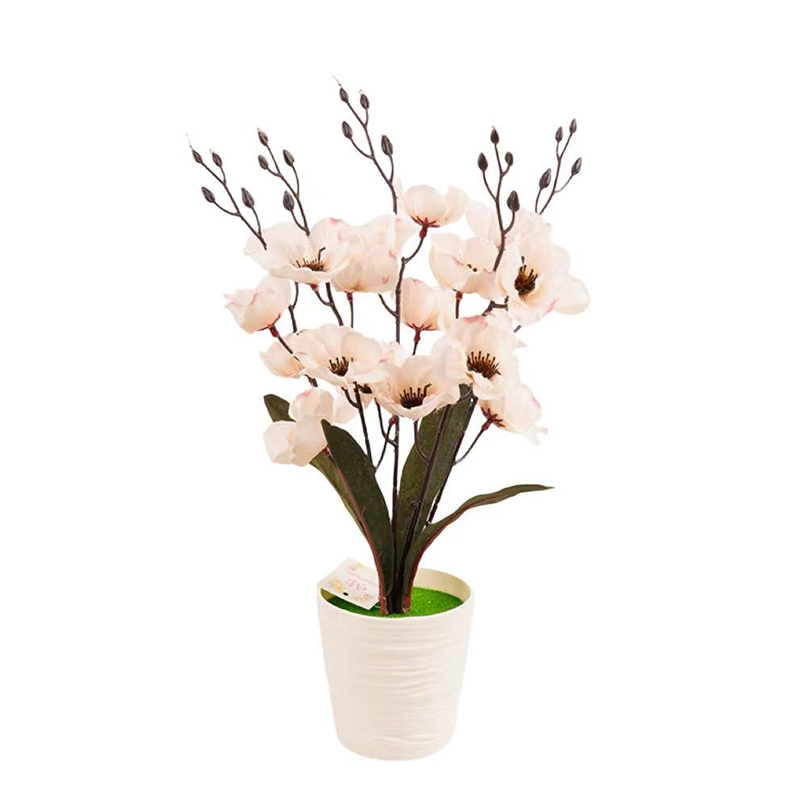 Plum blossom artificial flower potted plant decoration, artificial flower with flowerpot, wedding dress, hotel decoration, living room, bedroom, dining table small decoration Application Scenario