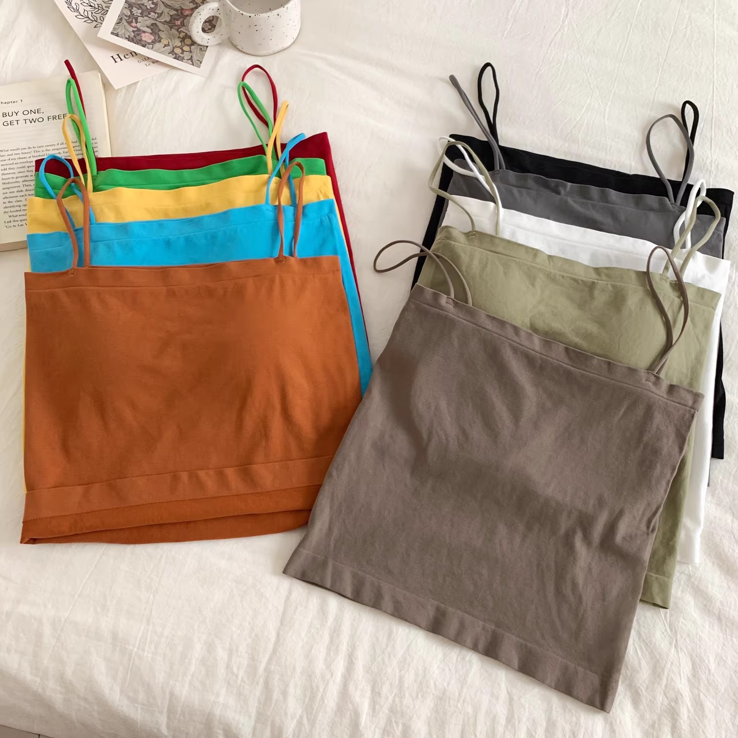 Colorful halter vest for women, summer, thin and versatile, slimming vest, base layer, loose vest top, student style pic 5