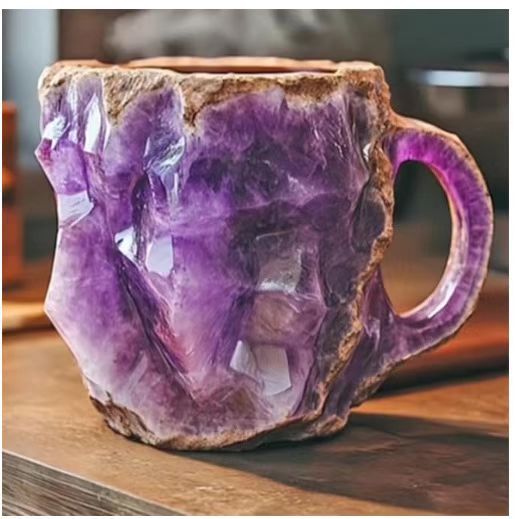 跨境矿物质杯子装饰品摆件矿石杯子Mineral Crystal Coffee Mugs