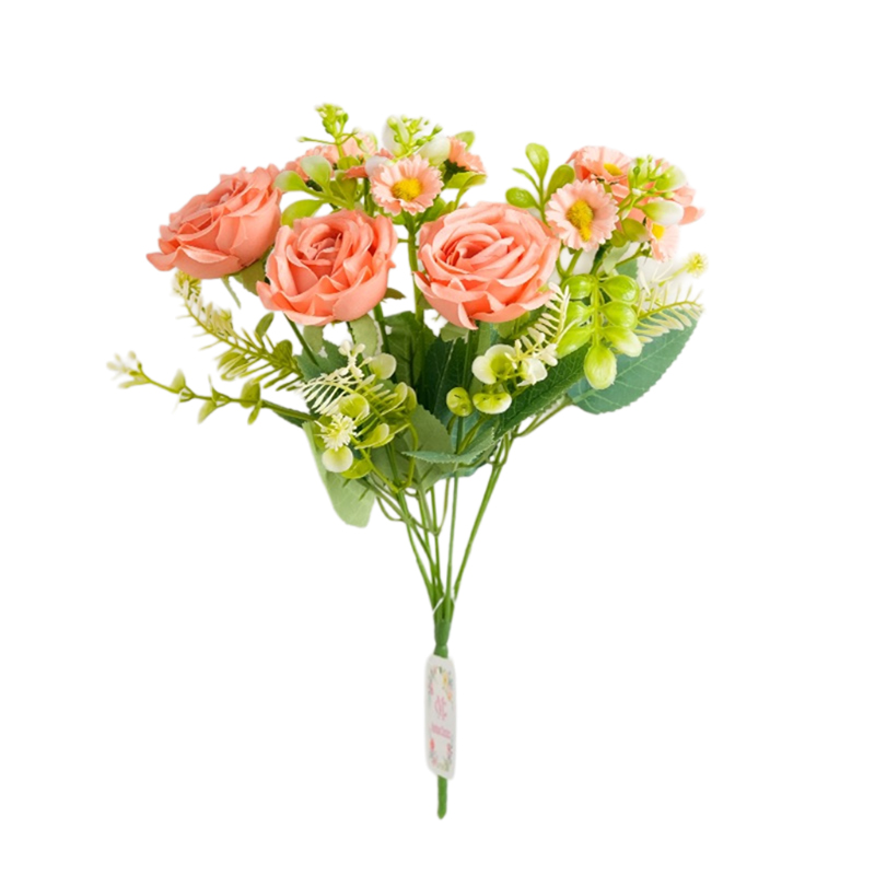 Imperial Concubine Rose artificial flower bouquet, 7-fork Imperial Concubine rose silk flower, wedding decoration, home table, hand bouquet detail image 7