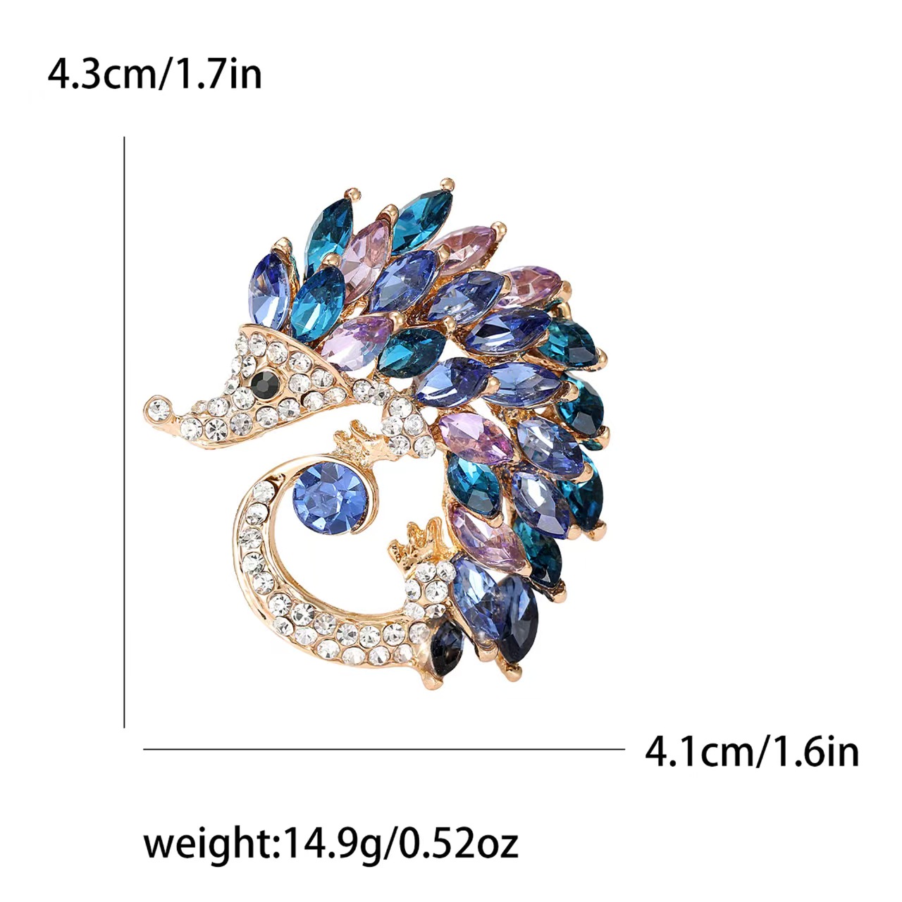 New European and American creative hedgehog brooch, water diamond crystal brooch, alloy animal brooch, unisex accessory Application Scenario