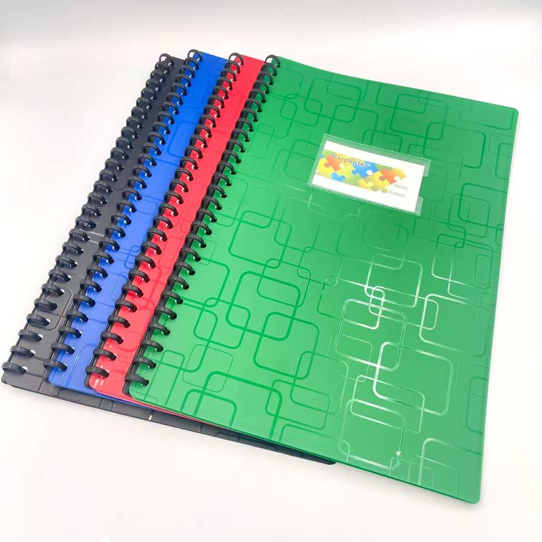 27-hole coil information book, FC circular pattern color pp multi-page folder, student storage test paper holder