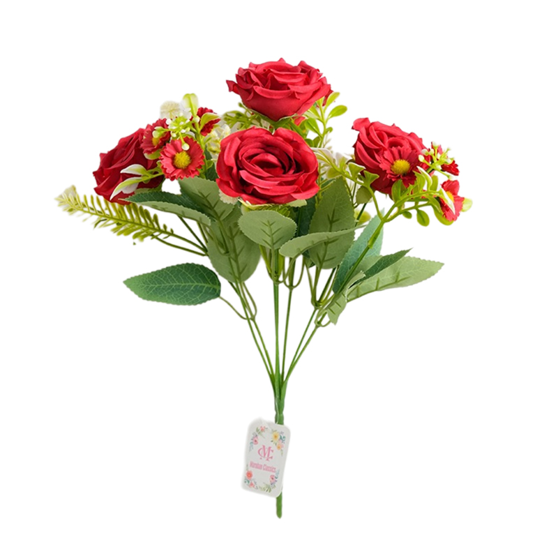 Imperial Concubine Rose artificial flower bouquet, 7-fork Imperial Concubine rose silk flower, wedding decoration, home table, hand bouquet detail image 2