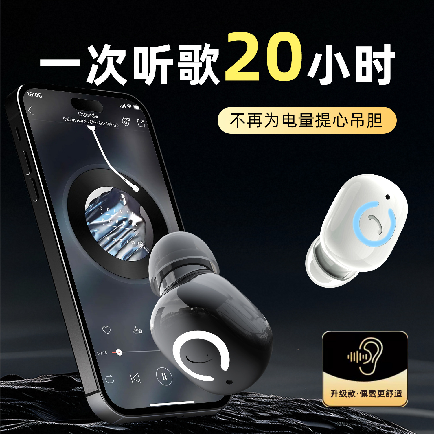 Domestic bestseller SK47 wireless Bluetooth headphones, mini in-ear cross-border new product, high battery life, factory one-piece consignment details Picture