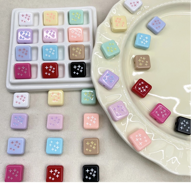 Acrylic oil-dripping star square diy/ mobile phone chain, bag pendant, accessory and jewelry source manufacturer supplies wholesale pic 1