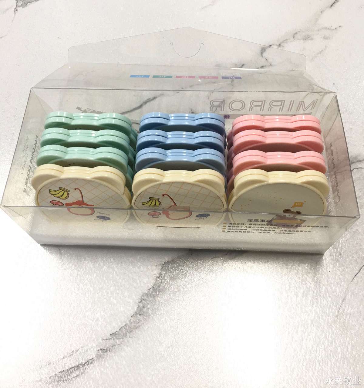 【 Yongmin Mirror Industry 】303 Cartoon PVC Box combination Mirror, small and convenient style, exquisite packaging, easy to carry around detail image 2