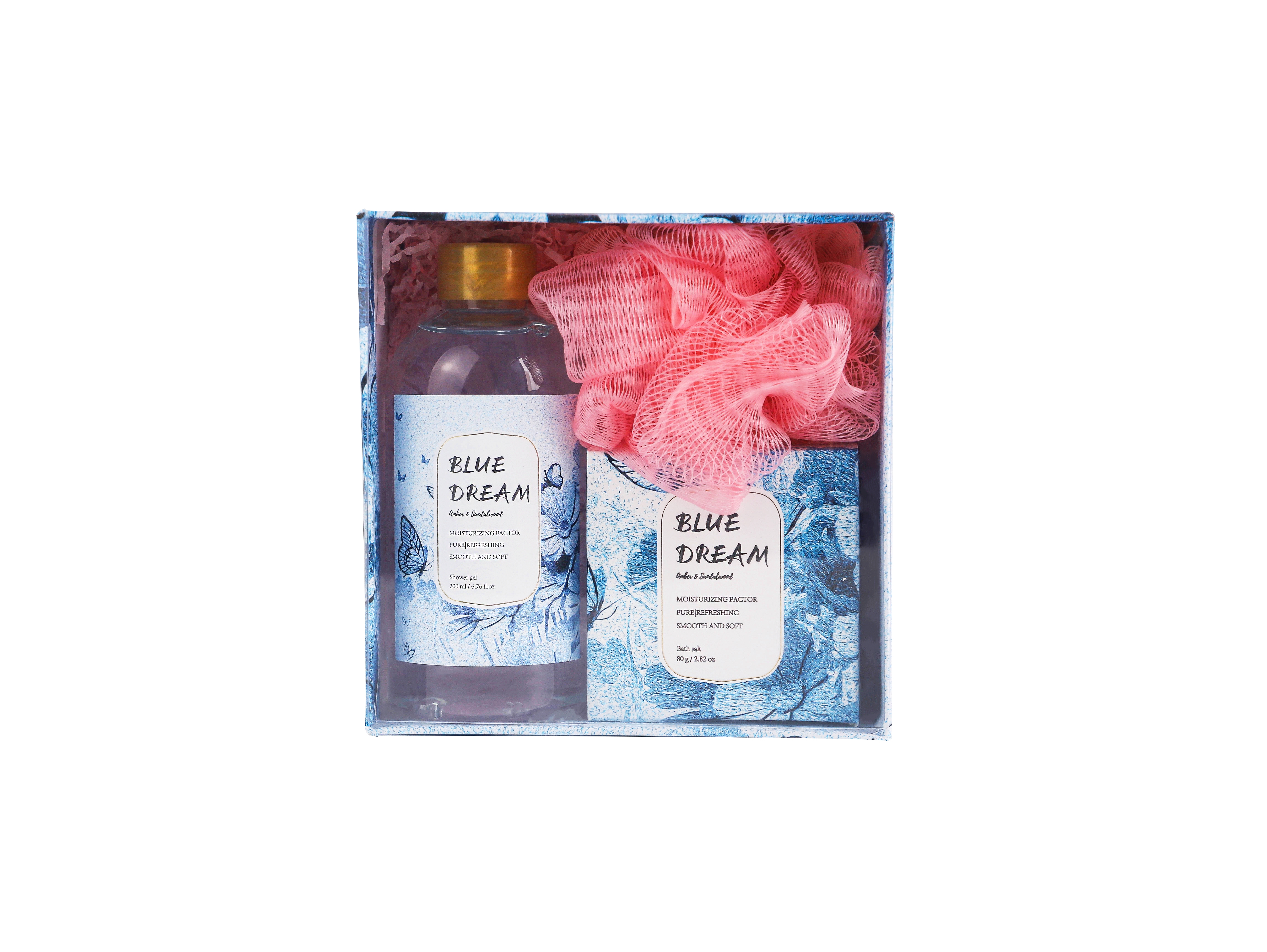 Dreamy Blue Dreamy Bath Gift Set, Bubble Bath Gel, Bath Salt, Bath Ball Combination Set, Fresh Fragrance, Comfortable Experience, Holiday Gift, Souvenir, Bath Gel Set