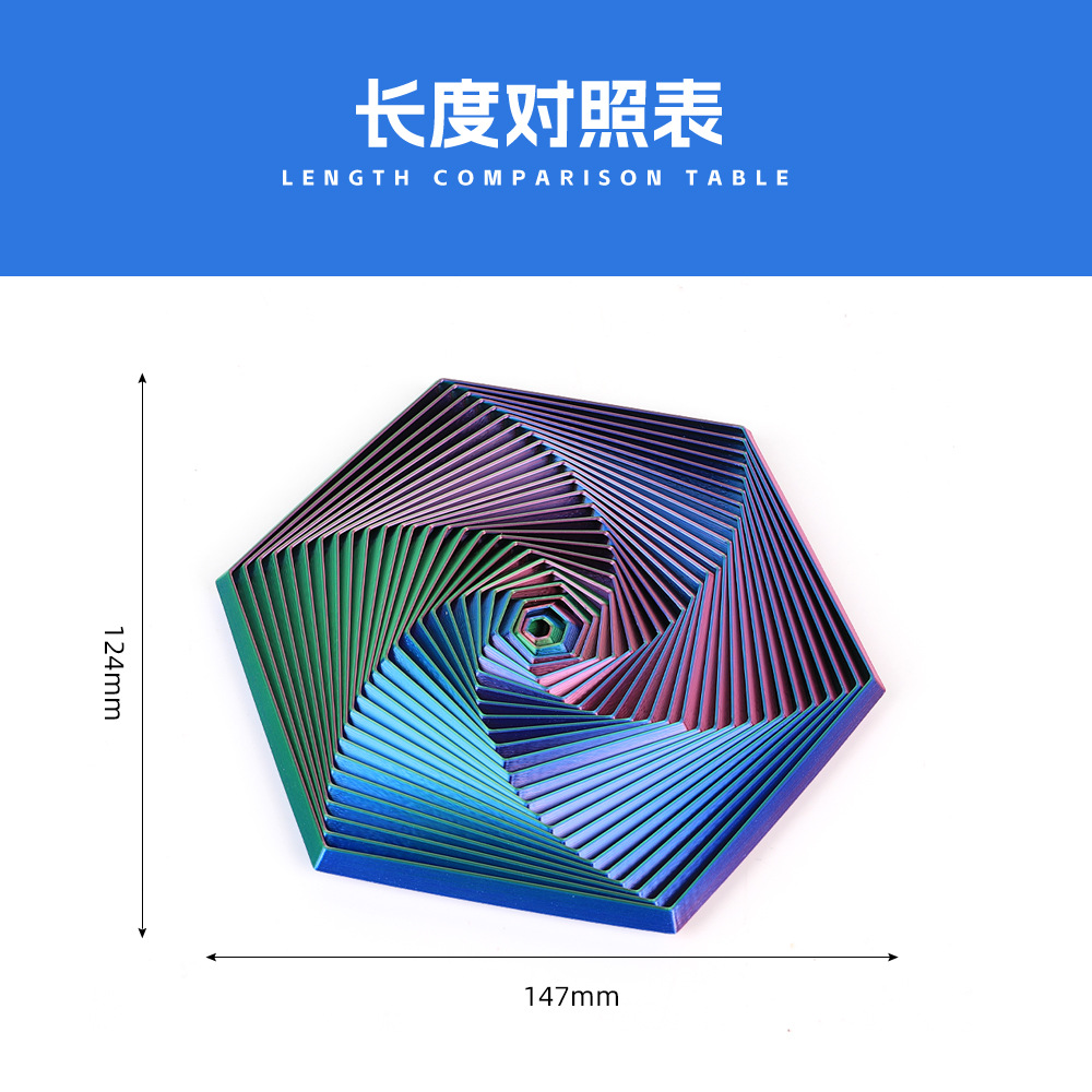 The cross-border 3D printed Fractal Fidget Hexagon toy is a stress-relieving gadget that can relieve irritability in hexagons Item Picture