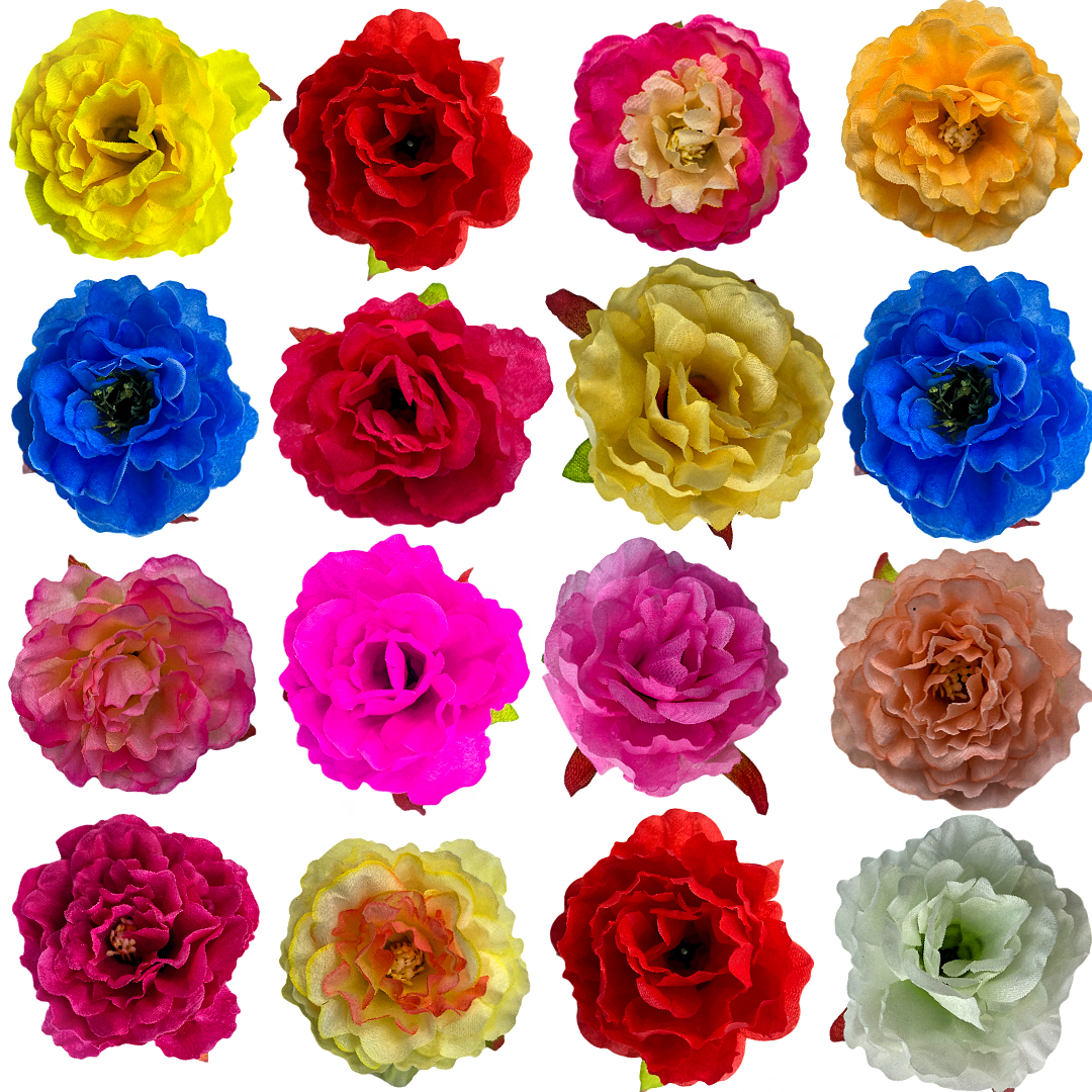 彩色人造玫瑰花防真花片半成品奔花朵多款可选