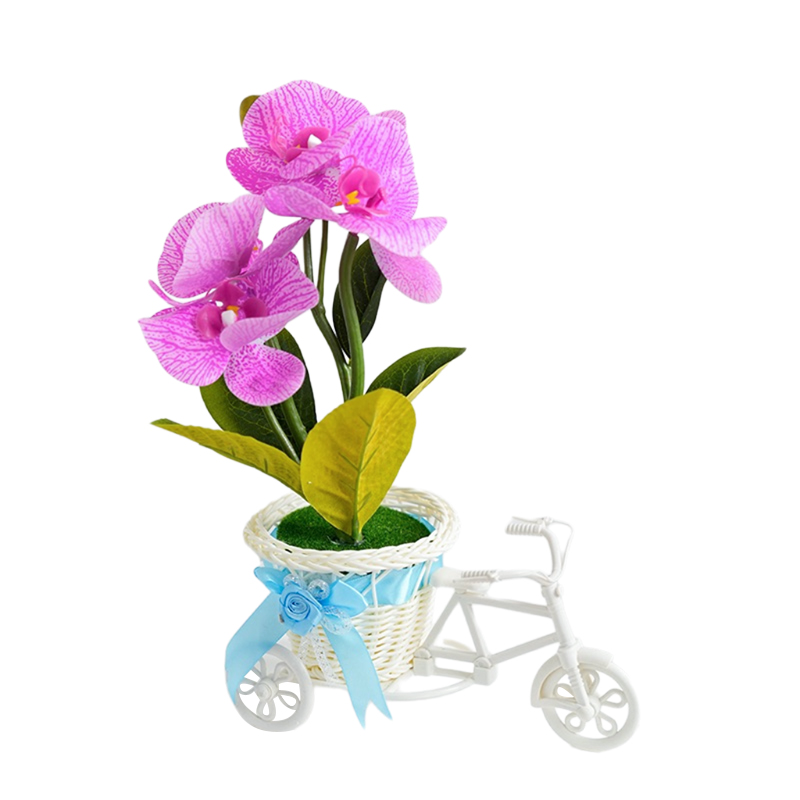 Triciclo orquídeas phalaenopsis simulación de flores falsas carrozas macetas dormitorio sala de estar macetas gabinete de vino mesa mesa de café arte floral decoración pendulo flores detail image 8