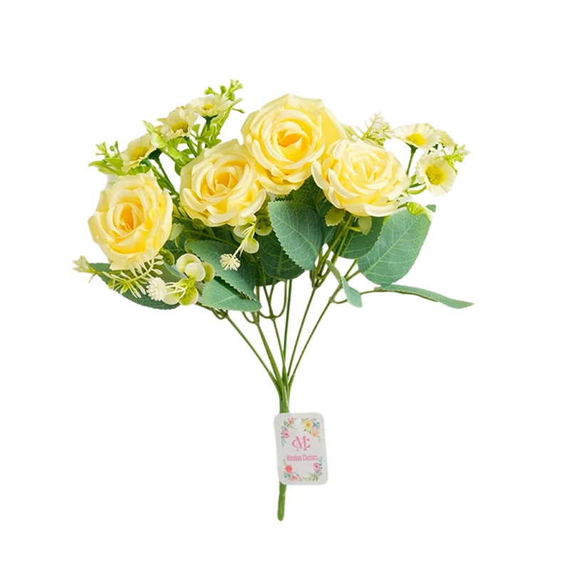 Imperial Concubine Rose artificial flower bouquet, 7-fork Imperial Concubine rose silk flower, wedding decoration, home table, hand bouquet detail image 6