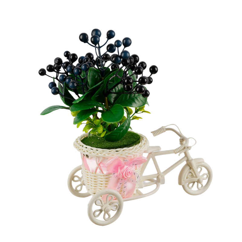 Tricycle, red fruit artificial flower, simulated flower cart, potted plant, bedroom, living room potted plant, wine cabinet, tabletop, coffee table, dining table, flower art decoration, ornaments, flowers detail image 2