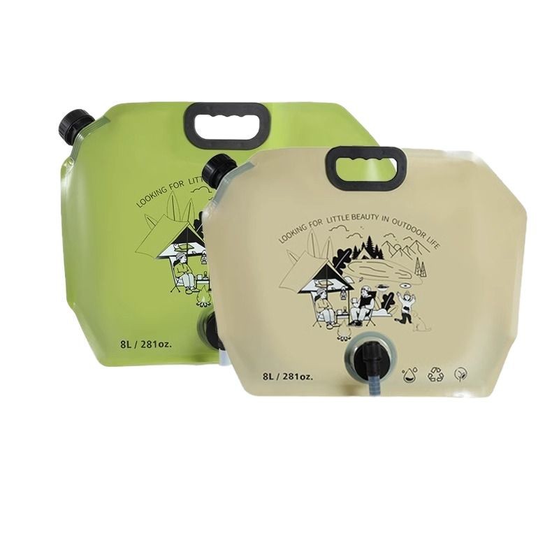 Outdoor portable 8L folding water bag for mountain climbing, tourism and camping, food-grade water storage bucket, large-capacity thickened water storage bag Item Picture