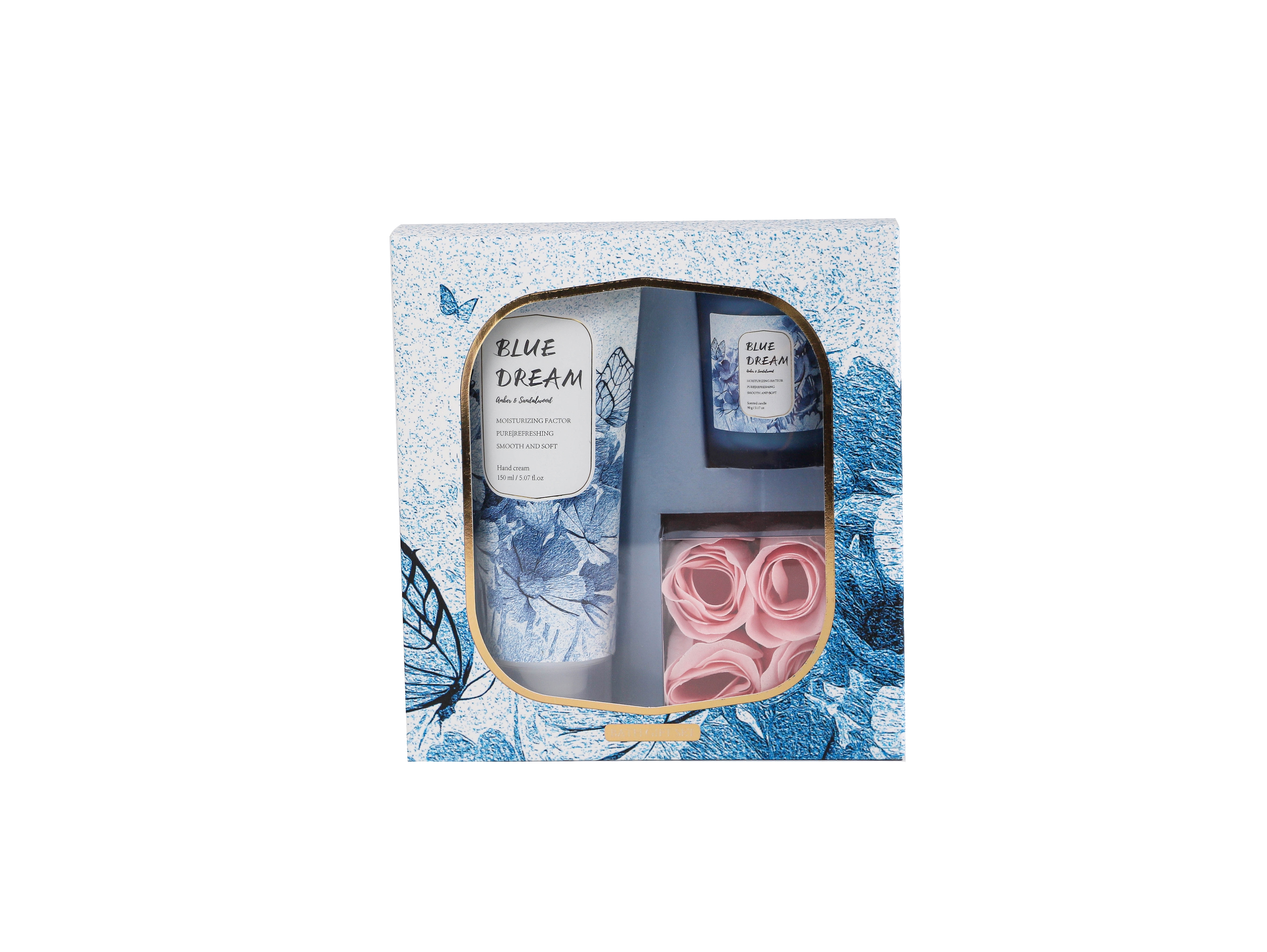 Dreamy Blue Dreamy Bath Gift Set, Bubble Bath Gel, Bath Salt, Bath Ball Combination Set, Fresh Fragrance, Comfortable Experience, Holiday Gift, Souvenir, Bath Gel Set Specification image