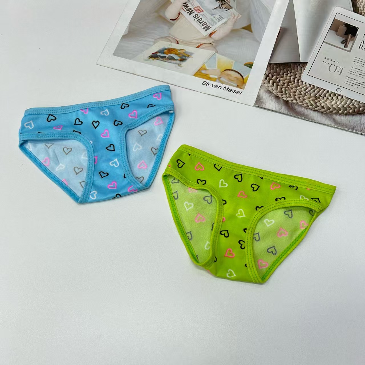DD-8682# Export Middle East and Africa Children's Underwear with hollowed-out heart color printed Children's clothing, comfortable and breathable underwear for women, QNI Application Scenario