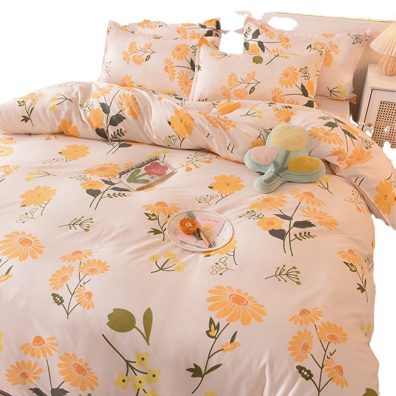 Wholesale four-piece sets of bedding, duvet covers, bed sheets, aloe vera cotton, running around, brushed four-piece sets, gifts, company benefits Item Picture