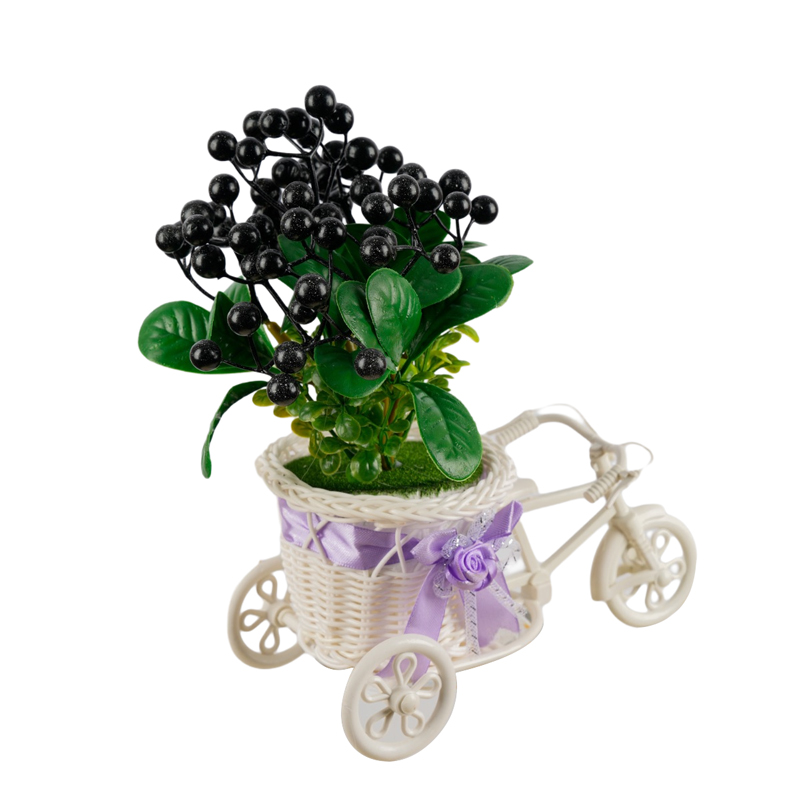 Tricycle, red fruit artificial flower, simulated flower cart, potted plant, bedroom, living room potted plant, wine cabinet, tabletop, coffee table, dining table, flower art decoration, ornaments, flowers detail image 6