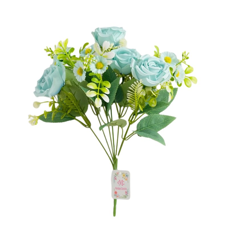 Imperial Concubine Rose artificial flower bouquet, 7-fork Imperial Concubine rose silk flower, wedding decoration, home table, hand bouquet detail image 5