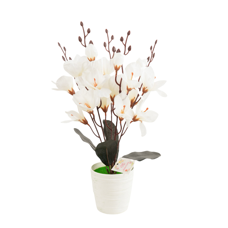 Artificial flower decorative items, magnolia flower set, silk flower vase, artificial flower home decoration, elegant living room detail image 6