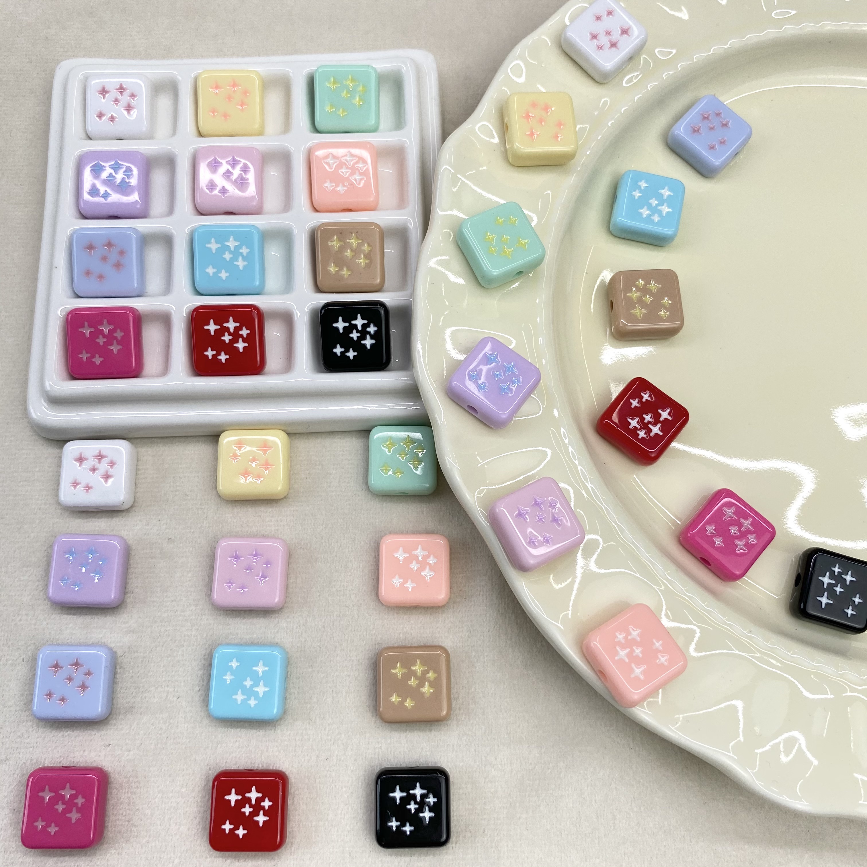 Acrylic oil-dripping star square diy/ mobile phone chain, bag pendant, accessory and jewelry source manufacturer supplies wholesale