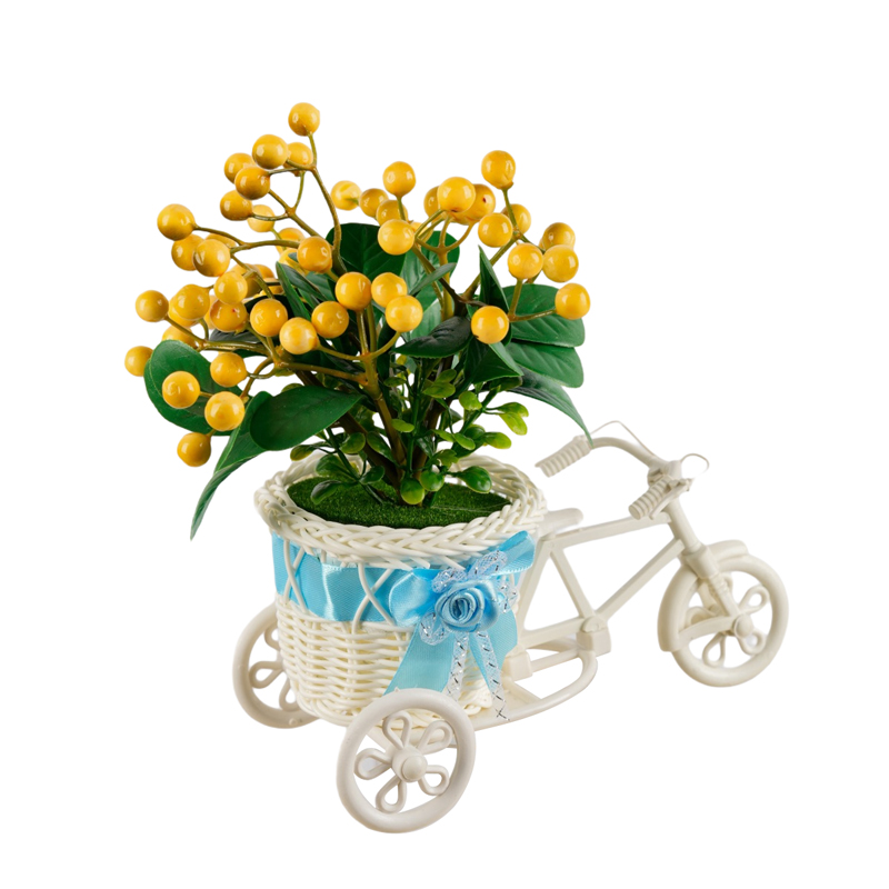 Tricycle, red fruit artificial flower, simulated flower cart, potted plant, bedroom, living room potted plant, wine cabinet, tabletop, coffee table, dining table, flower art decoration, ornaments, flowers detail image 4