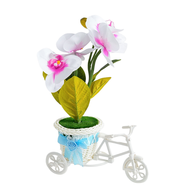 Triciclo orquídeas phalaenopsis simulación de flores falsas carrozas macetas dormitorio sala de estar macetas gabinete de vino mesa mesa de café arte floral decoración pendulo flores detail image 7