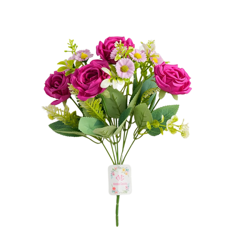 Imperial Concubine Rose artificial flower bouquet, 7-fork Imperial Concubine rose silk flower, wedding decoration, home table, hand bouquet detail image 4