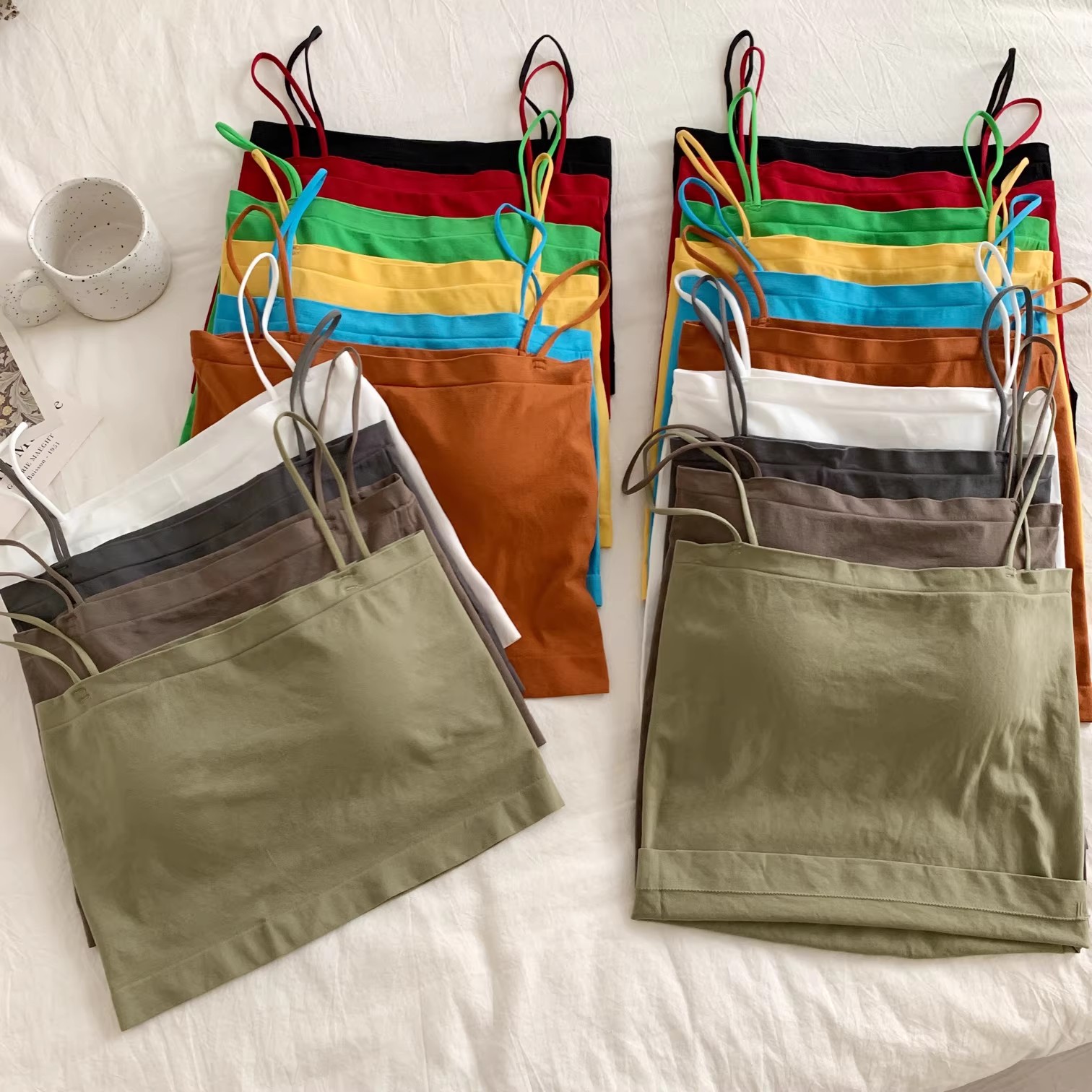 Colorful halter vest for women, summer, thin and versatile, slimming vest, base layer, loose vest top, student style Application Scenario